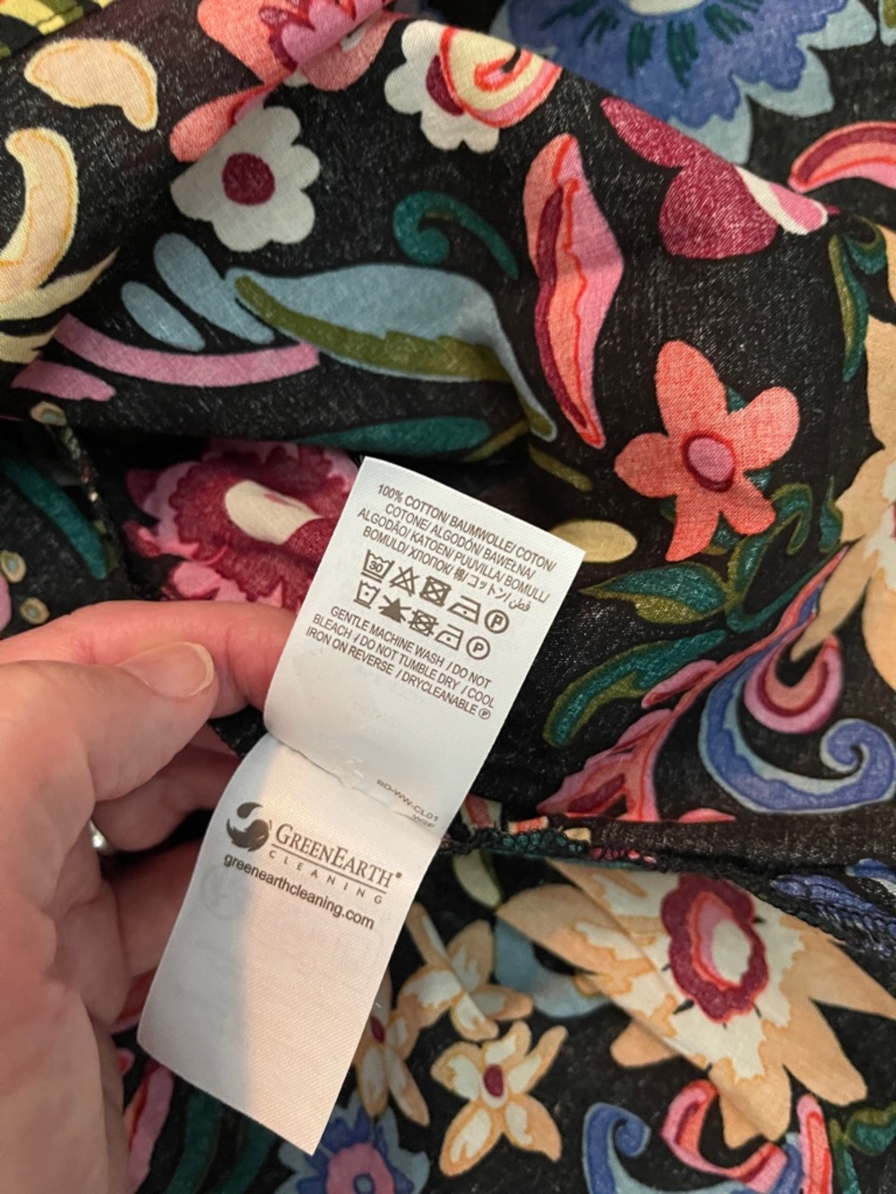 Boden Black Floral Smocked Dress with Multicolor Blooms - Picture 5 of 7
